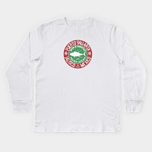 Puerto Vallarta, Jalisco, Mexico, with Yellowfin Tuna Silhouette Kids Long Sleeve T-Shirt